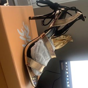 Strappy lace up heels